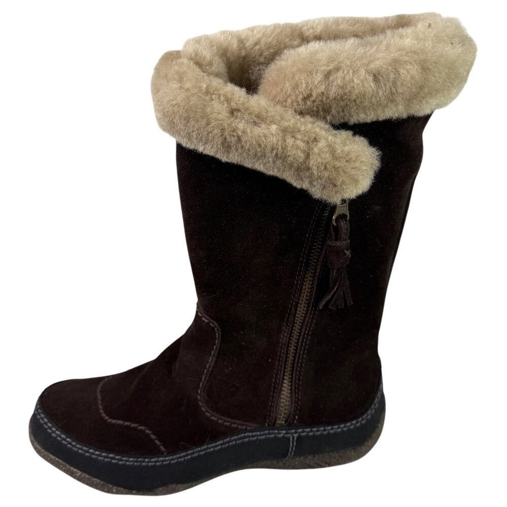 Clarks Womens Novice Moon Winter Boots Suede Shearling Mid-Calf Brown Size 7 - Picture 12 of 15